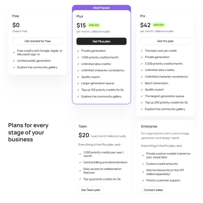 Ideogram pricing screenshot