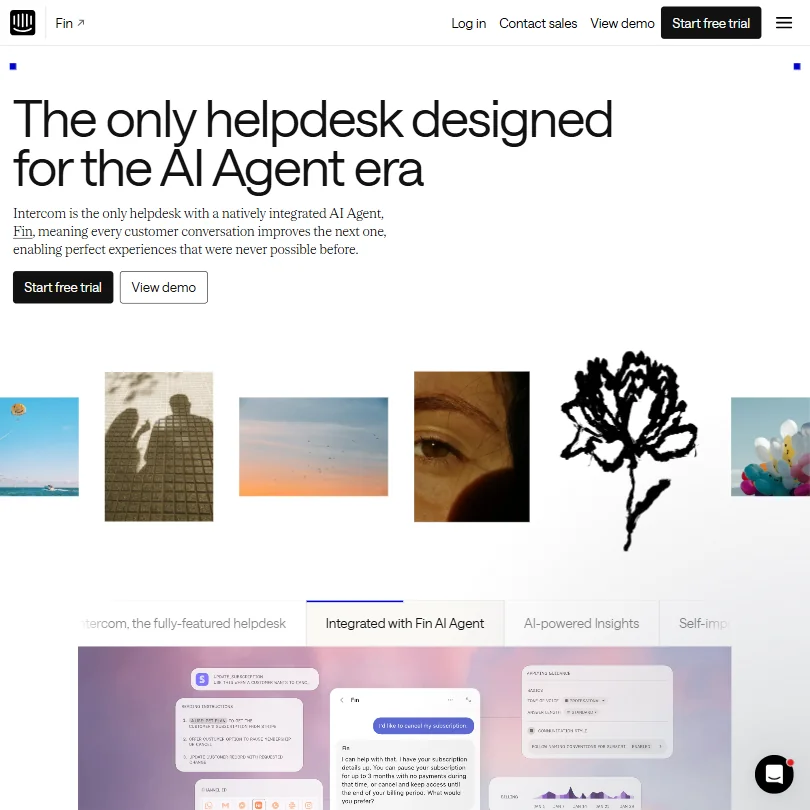 Intercom homepage screenshot