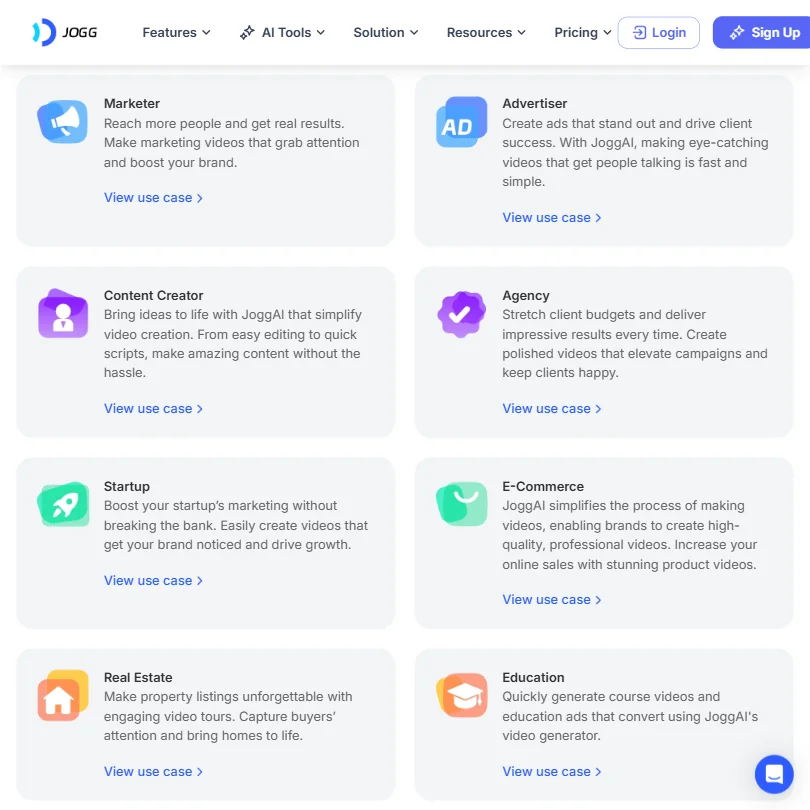 JoggAI features screenshot