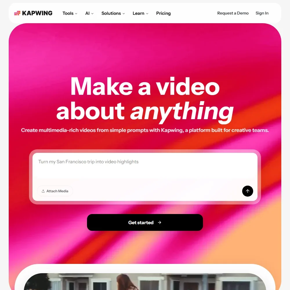 Kapwing homepage screenshot