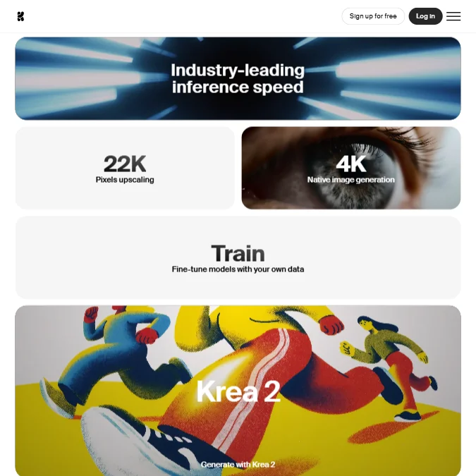 Krea features screenshot