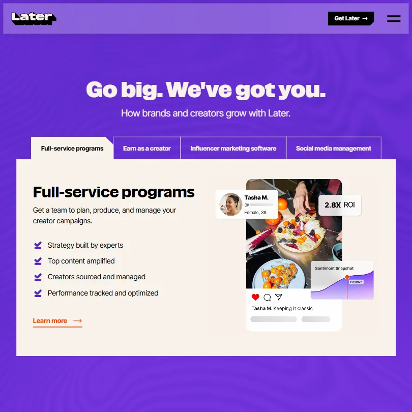 Later features screenshot