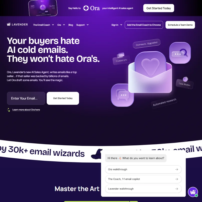 Lavender homepage screenshot