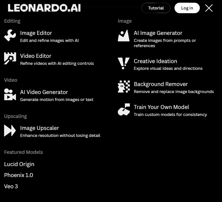 Leonardo.Ai features screenshot