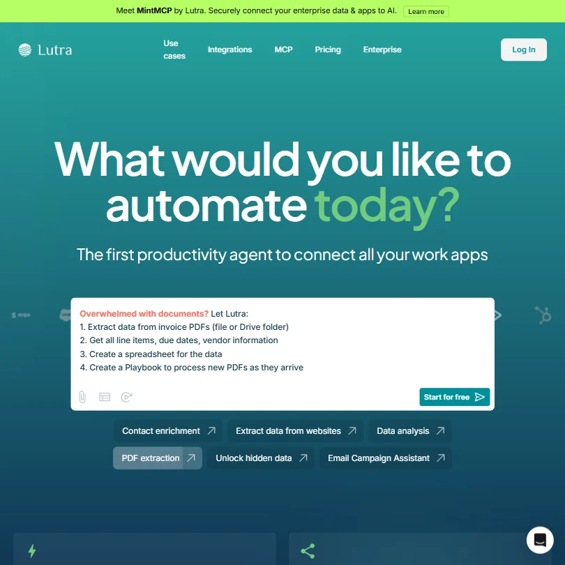 Lutra AI homepage screenshot