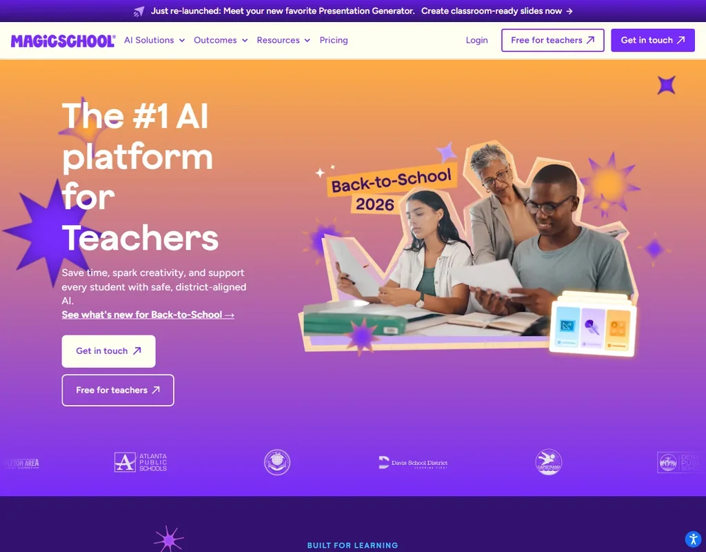 MagicSchool homepage screenshot