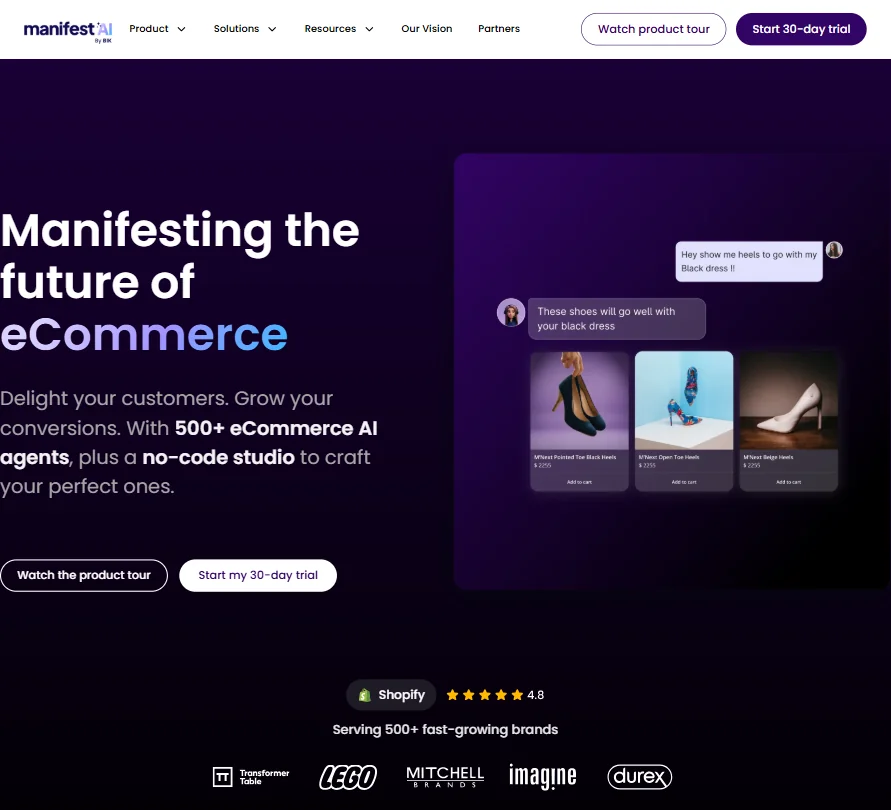 Manifest AI homepage screenshot