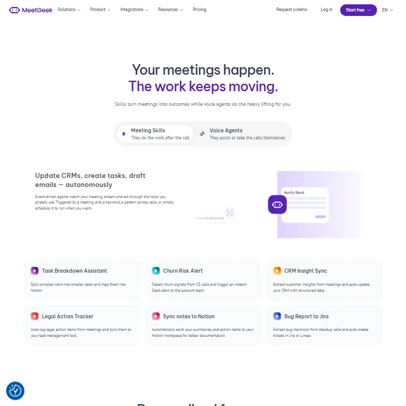 MeetGeek features screenshot