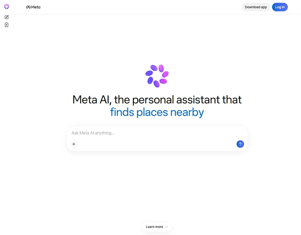 Meta AI homepage screenshot