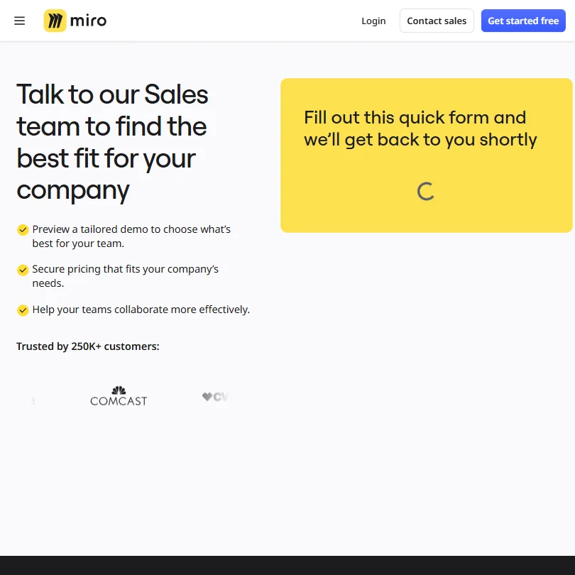 Miro pricing screenshot