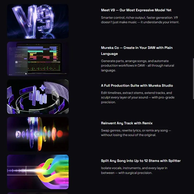 Mureka features screenshot