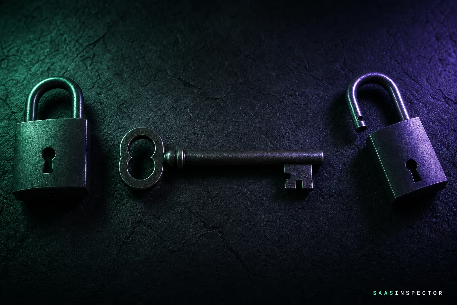 One key points simultaneously toward a locked and an unlocked padlock, representing how the same agentic AI capabilities Anthropic is standardising for lab…