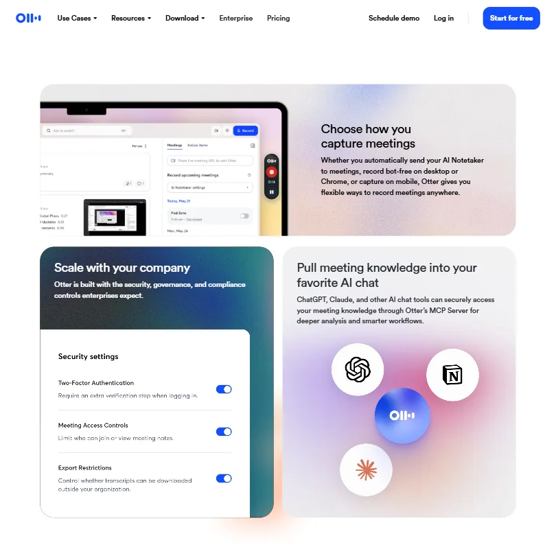 Otter.ai features screenshot