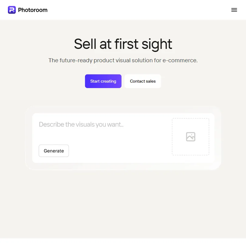 Photoroom homepage screenshot