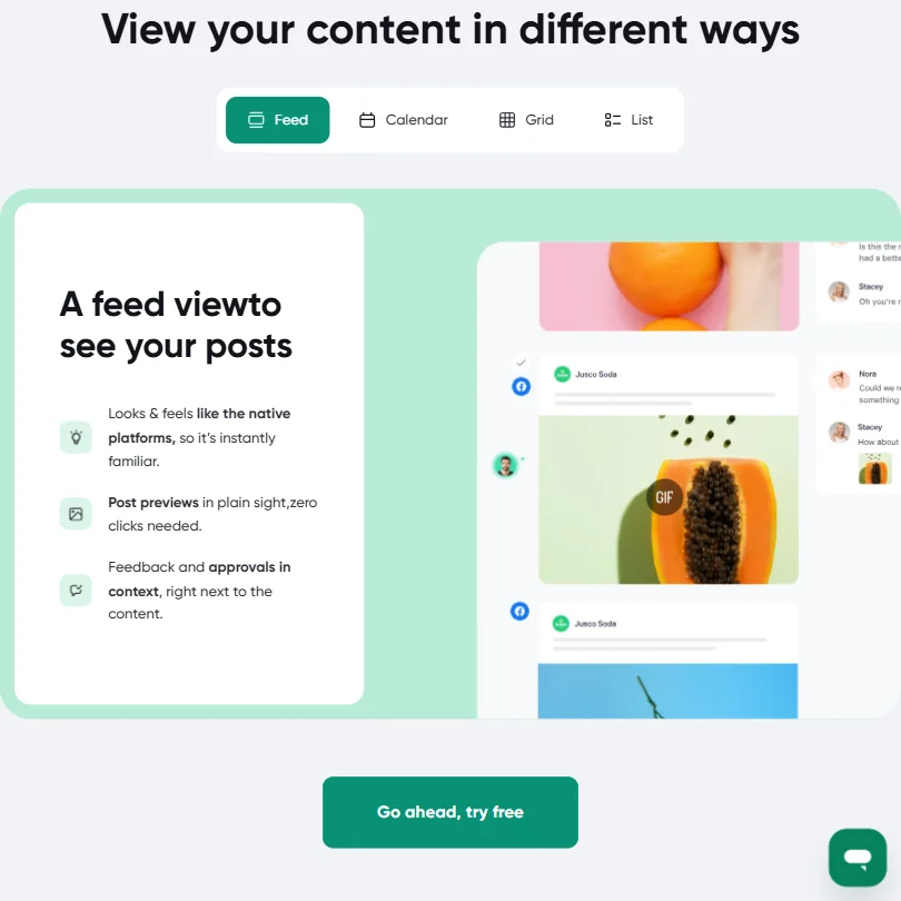 Planable features screenshot