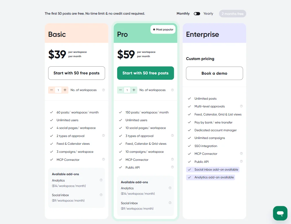 Planable pricing screenshot