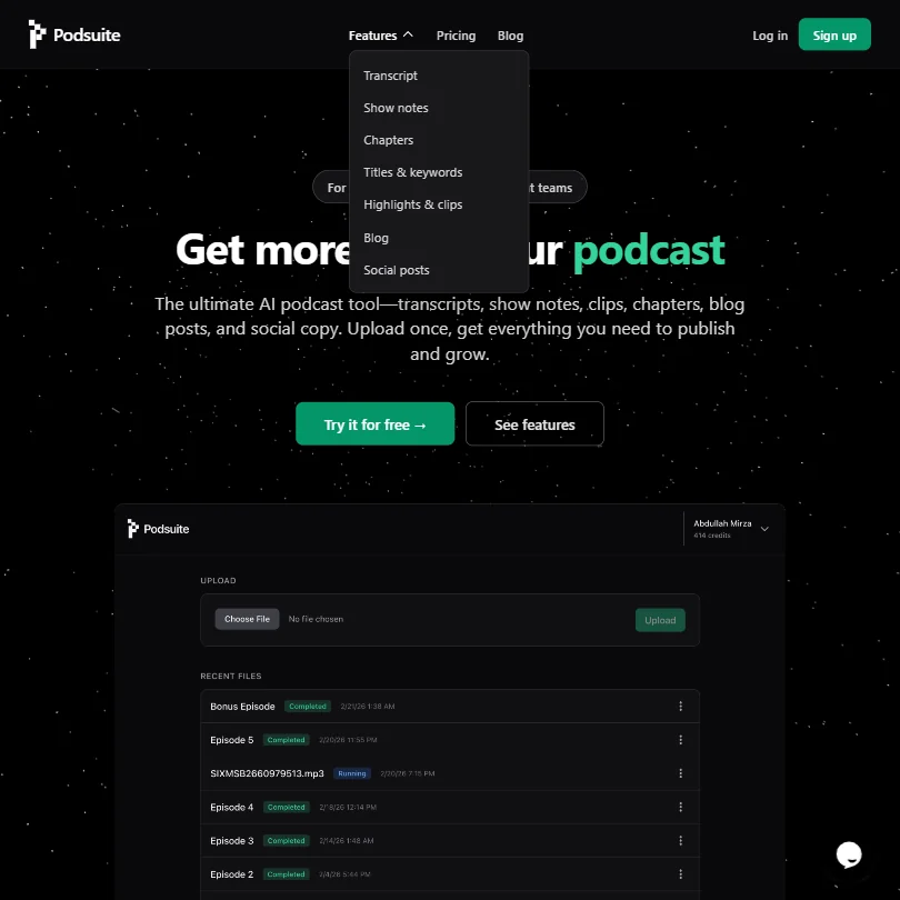 Podsuite features screenshot
