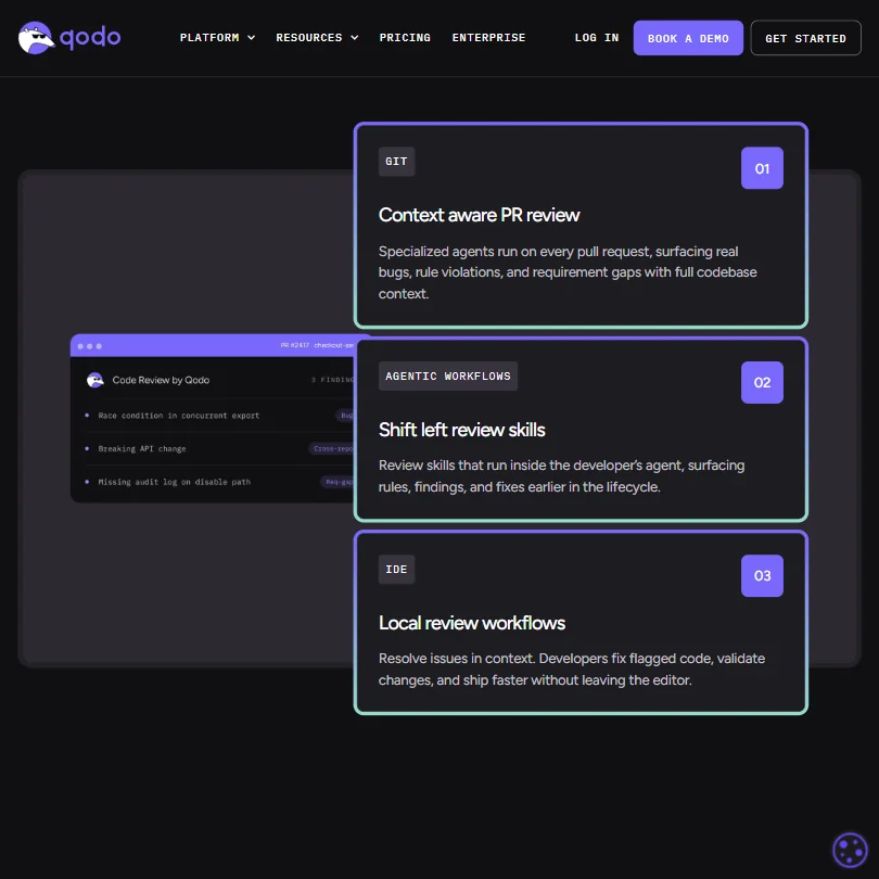 Qodo features screenshot