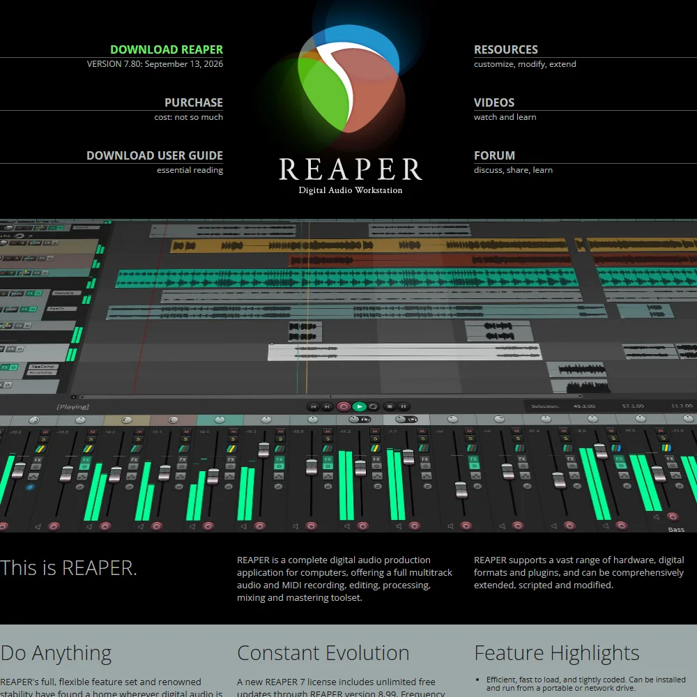 Reaper homepage