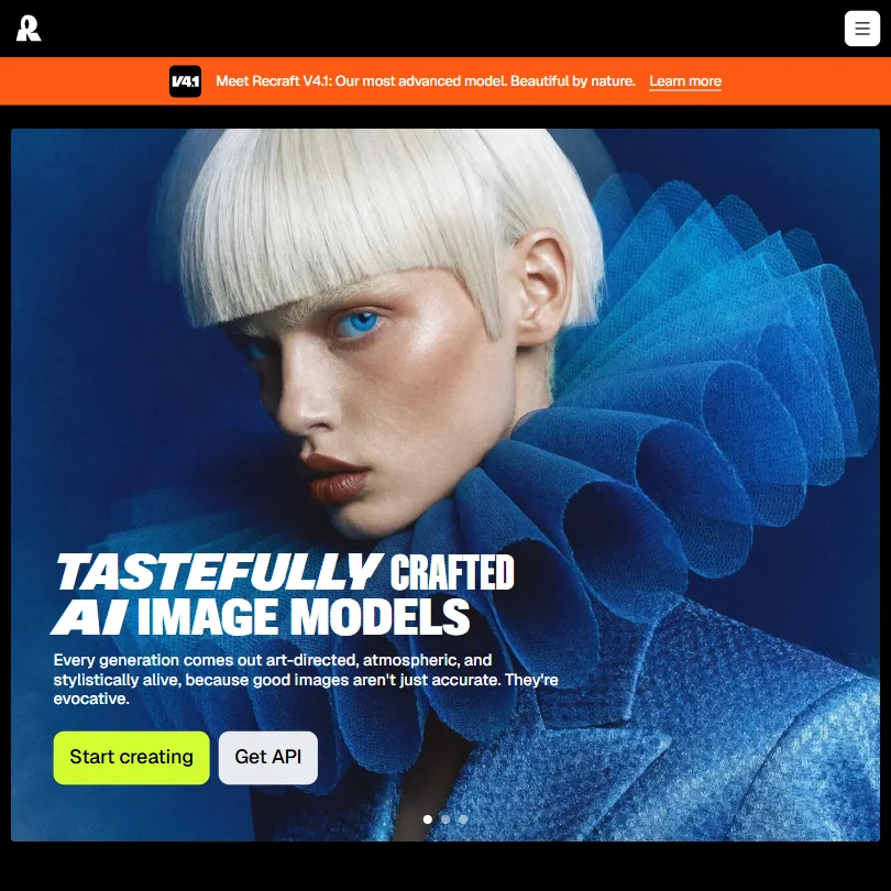 Recraft homepage screenshot