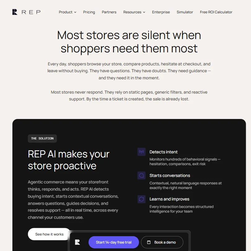 Rep AI features screenshot