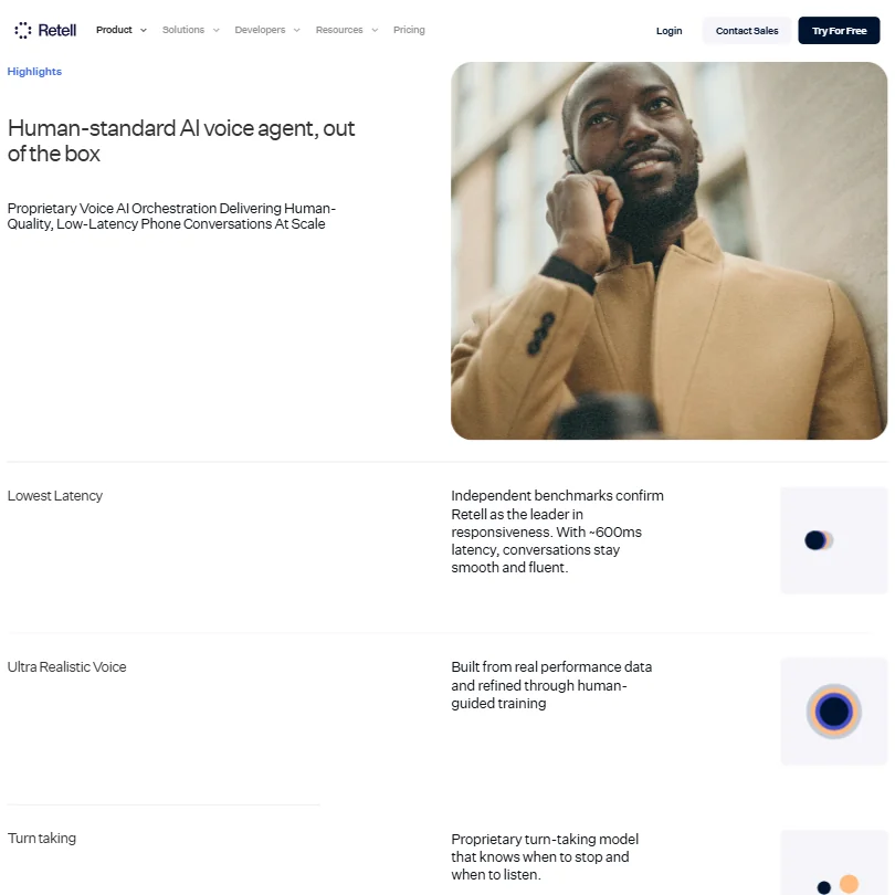 Retellai features screenshot