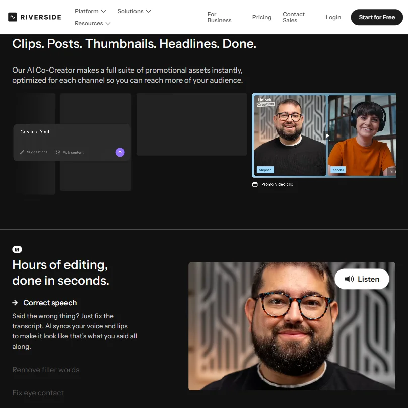 Riverside features screenshot