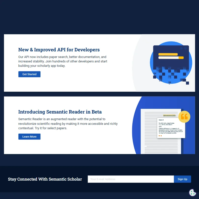 Semantic Scholar features screenshot