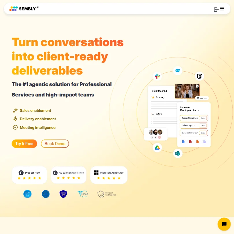 Sembly homepage screenshot