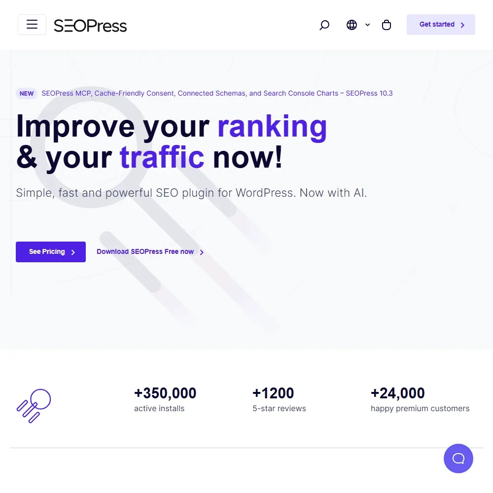 SEOPress homepage screenshot