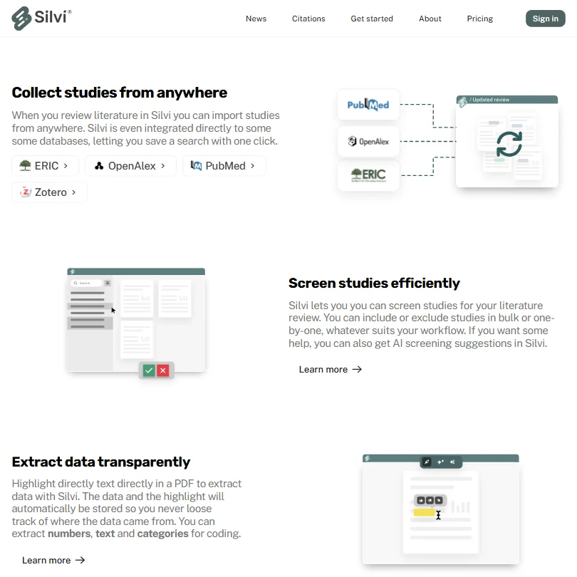 Silvi features screenshot