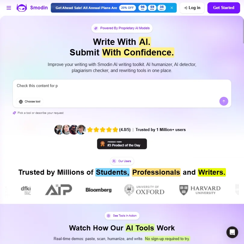 Smodin homepage screenshot