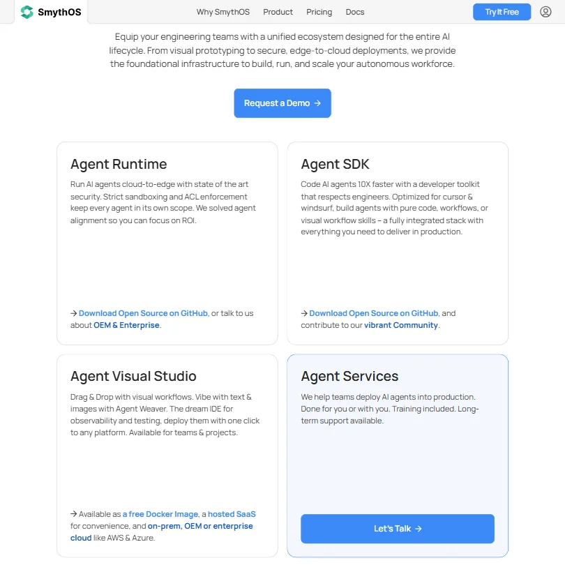 SmythOS features screenshot