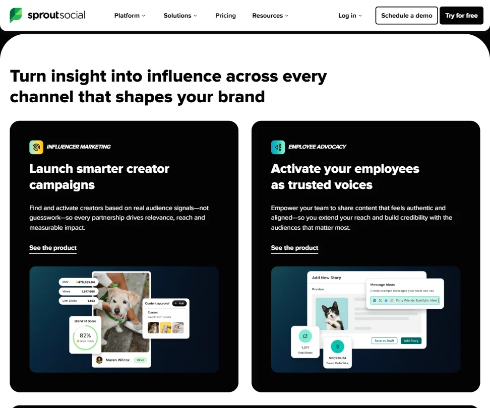 Sprout Social features screenshot