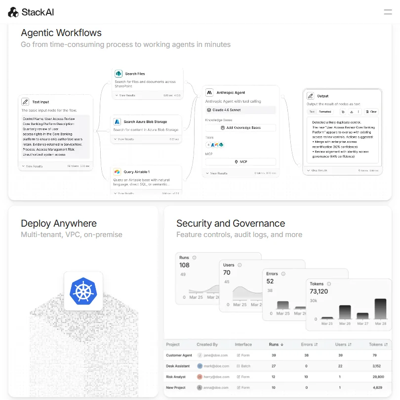 StackAI features screenshot
