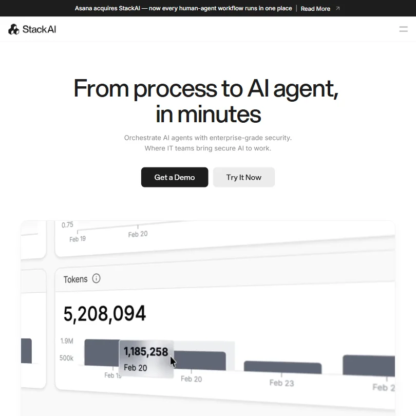 StackAI homepage screenshot