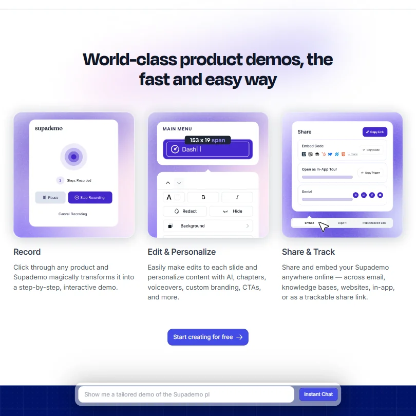 Supademo features screenshot