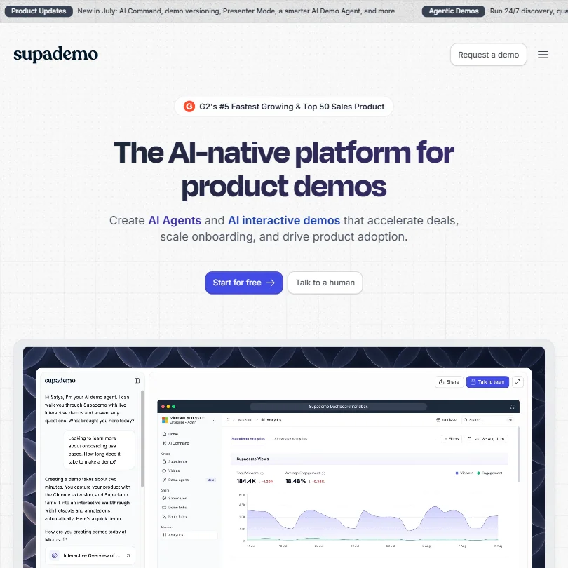 Supademo homepage screenshot