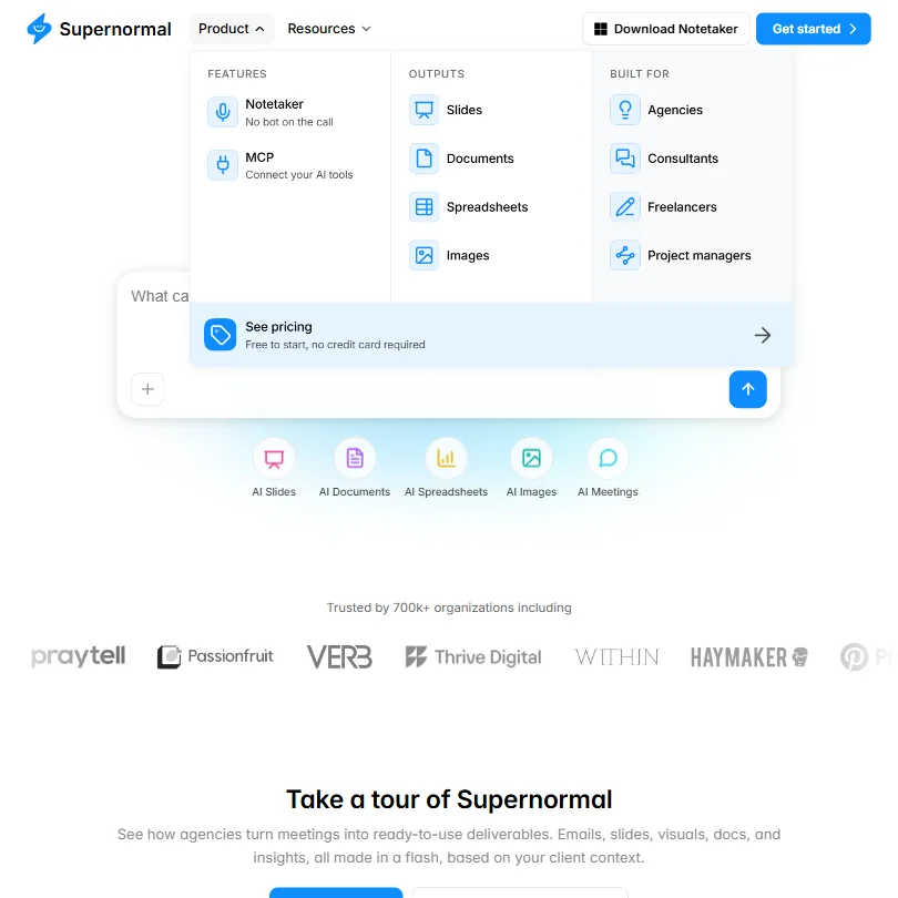 Supernormal features screenshot