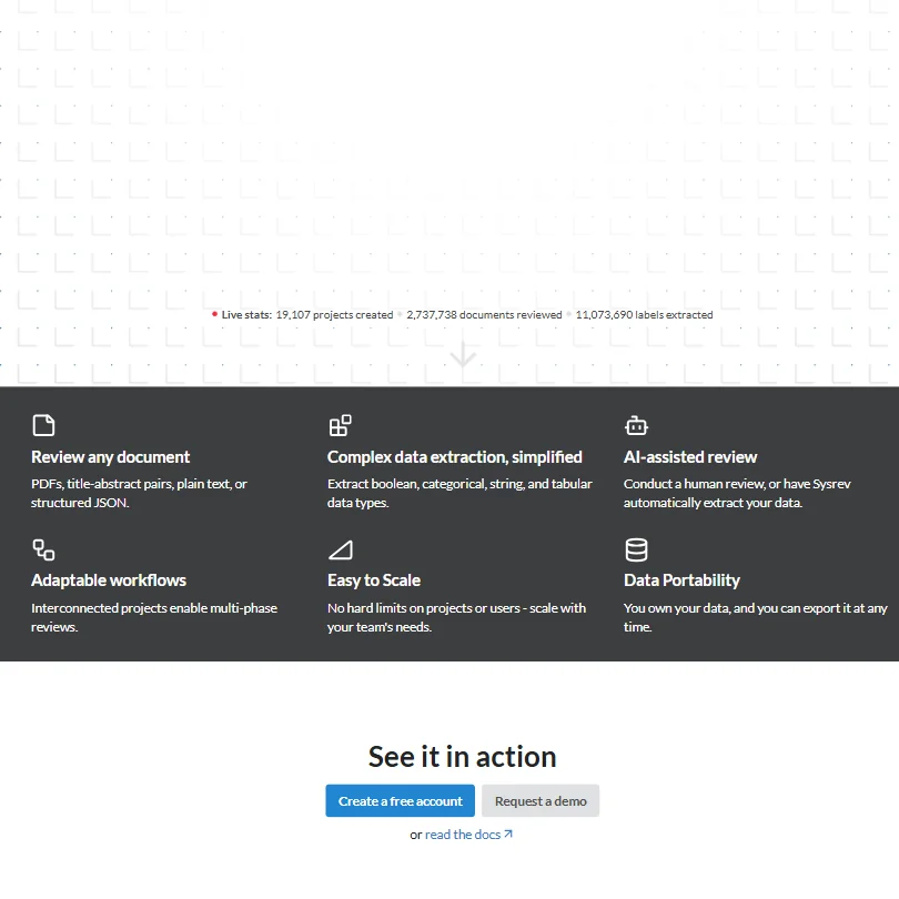 Sysrev features screenshot