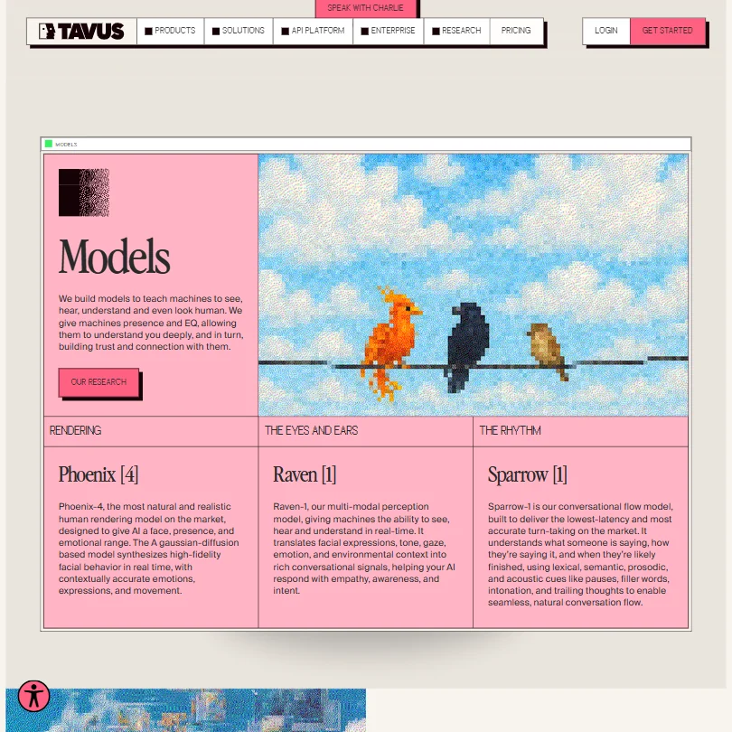Tavus features screenshot