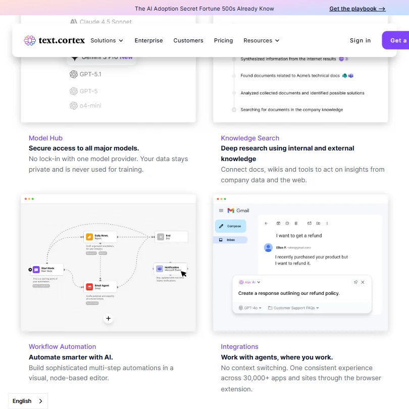TextCortex features screenshot