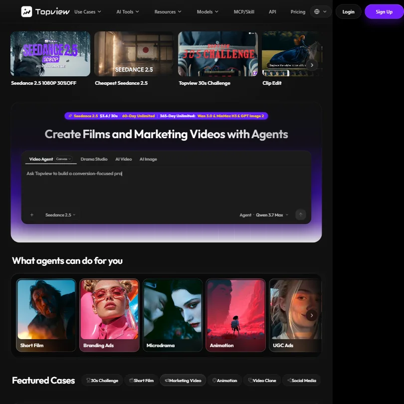 Topview homepage screenshot
