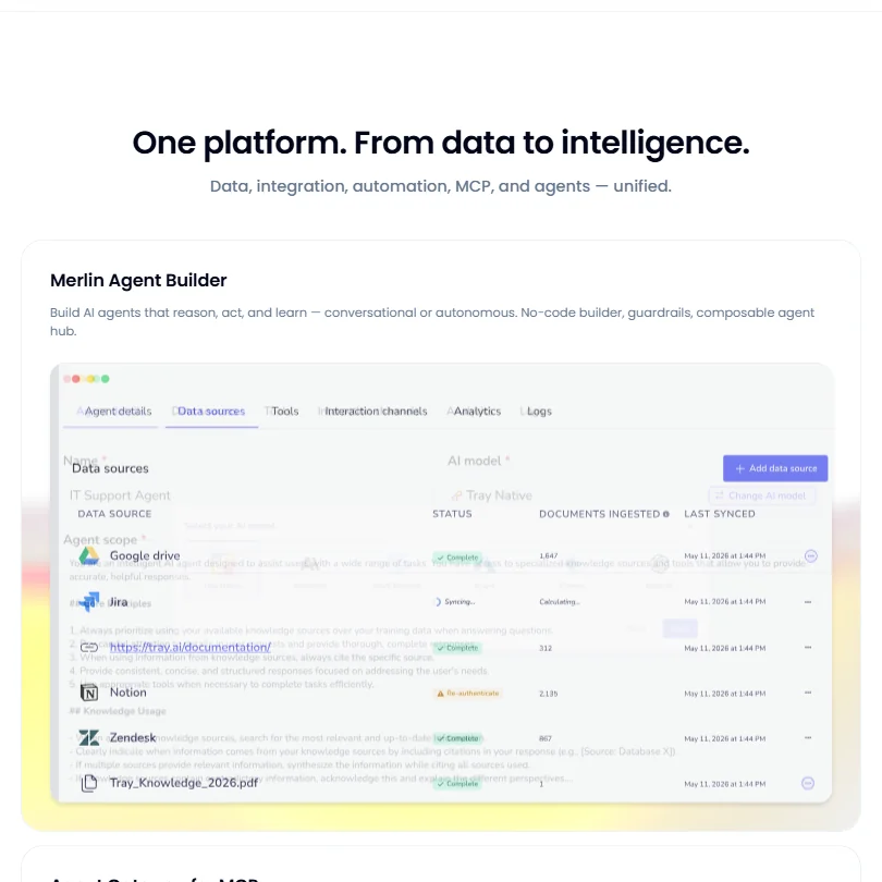 Tray.ai features screenshot