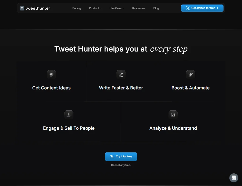 Tweet Hunter features screenshot