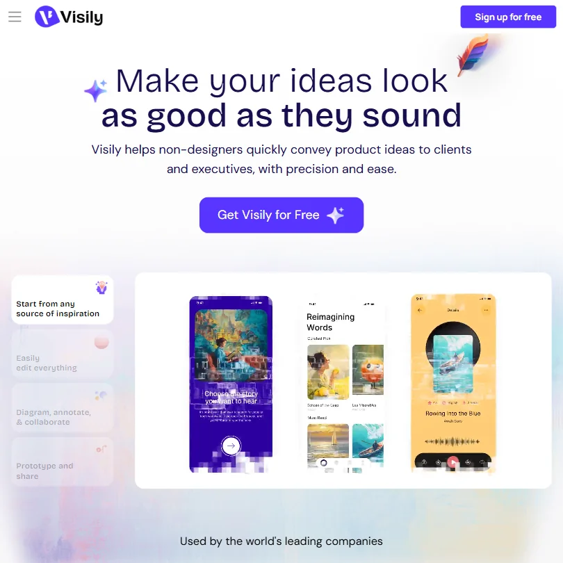 Visily homepage screenshot