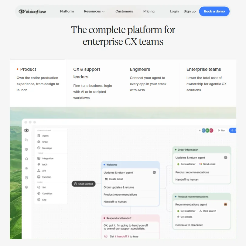 Voiceflow features screenshot