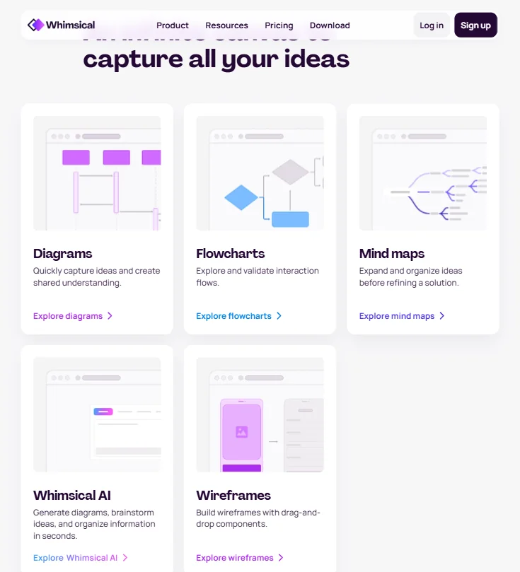 Whimsical features screenshot