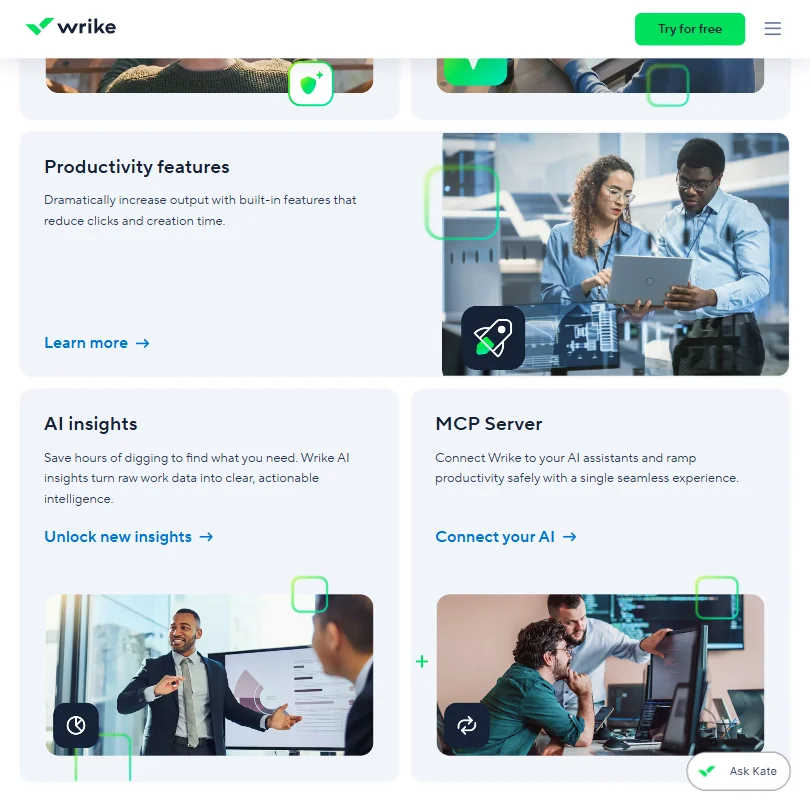 Wrike features screenshot