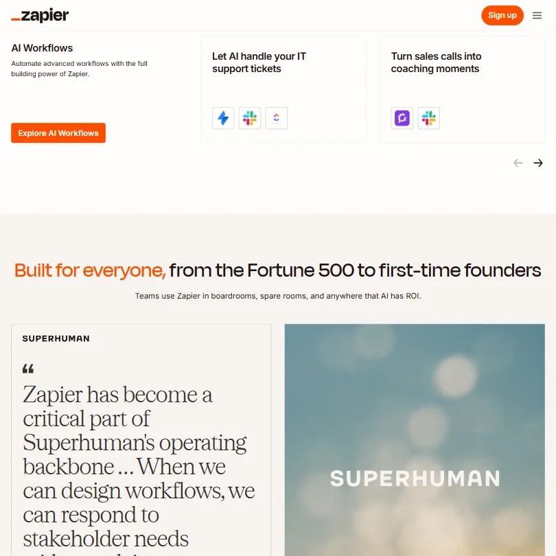 Zapier features screenshot